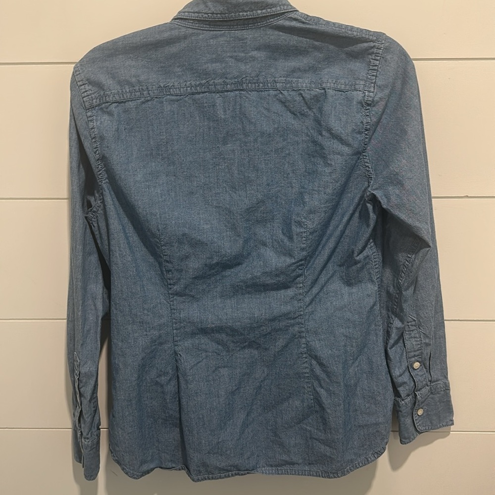 J Crew Tuxedo Style Denim Shirt - Picture 5 of 8